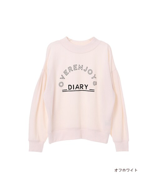 w closet（ダブルクローゼット）の「ボリューム袖プリント入り裏毛プルオーバー（トップス・レディース・オフホワイト/グレー/スモークグレー/D.ブルー・FREE）」の2枚目の写真