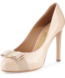 FERRAGAMO | Salvatore Ferragamo Pimpa Patent Bow Pump, New Bisque (Beige)(パンプス)