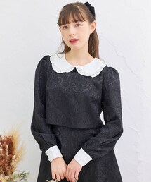 TITTY&CO. | 【TITTY&CO.】【セットアップ】ジャガード丸衿長袖トップス(トップス)