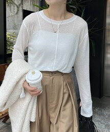 CAPRICIEUX LE'MAGE | テンセルウールリブTシャツ(Tシャツ/カットソー)