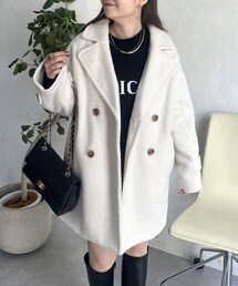 prose verse | オーバーサイズブークレツイードミドルコート(ピーコート)