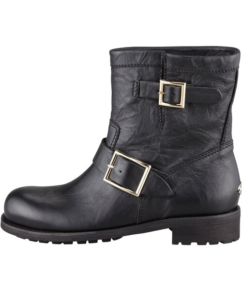 JIMMY CHOO(ジミーチュウ)の「Jimmy Choo Youth Buckled Biker Boot(ブーツ・レディース・BLACK・35.5B/5.5B/39.5B/9.5B/42.0B/12.0B/35.0B/5.0B/41.0B/11.0B/39.0B/9.0B/40.0B/10.0B/38.5B/8.5B/40.5B/10.5B/37.0B/7.0B/36.5B/6.5B/36.0B/6.0B/37.5B/7.5B/38.0B/8.0B)」の2枚目の写真
