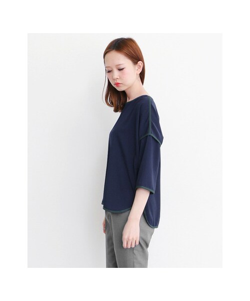 KBF（ケイビーエフ）の「パイピングデザインプルオーバー（トップス・レディース・BLK×NVY/NVY×GRN/OFF×MINT・one）」の8枚目の写真