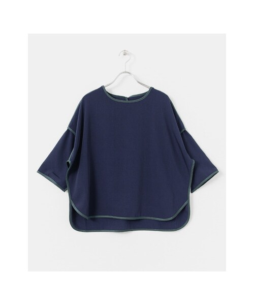 KBF（ケイビーエフ）の「パイピングデザインプルオーバー（トップス・レディース・BLK×NVY/NVY×GRN/OFF×MINT・one）」の2枚目の写真