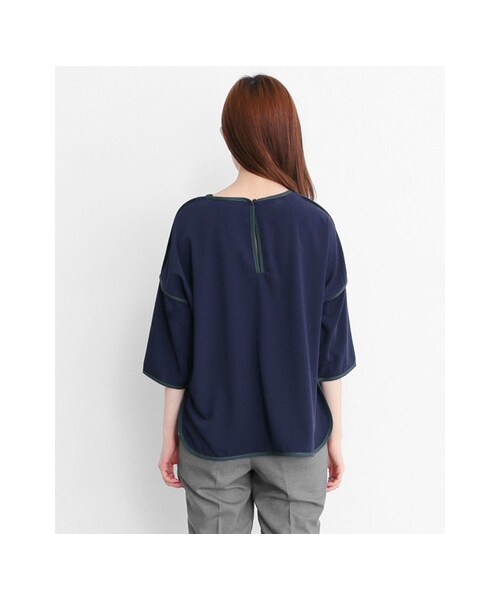 KBF（ケイビーエフ）の「パイピングデザインプルオーバー（トップス・レディース・BLK×NVY/NVY×GRN/OFF×MINT・one）」の9枚目の写真