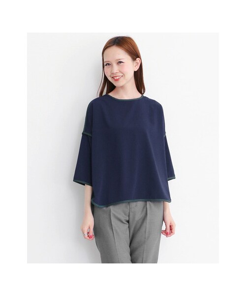 KBF（ケイビーエフ）の「パイピングデザインプルオーバー（トップス・レディース・BLK×NVY/NVY×GRN/OFF×MINT・one）」の7枚目の写真