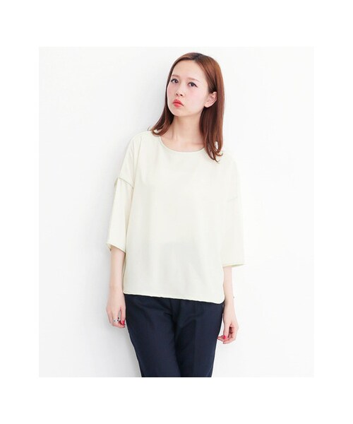 KBF（ケイビーエフ）の「パイピングデザインプルオーバー（トップス・レディース・BLK×NVY/NVY×GRN/OFF×MINT・one）」の5枚目の写真