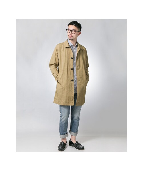 URBAN RESEARCH(アーバンリサーチ)の「コットン/ナイロン タイプライター ステンカラーコート(ジャケット/アウター・メンズ・NAVY/BEIGE/OLIVE/L.BLUE・M/L)」の8枚目の写真