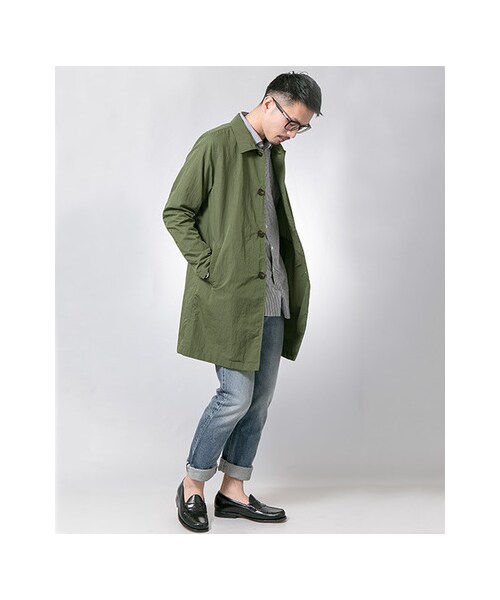 URBAN RESEARCH(アーバンリサーチ)の「コットン/ナイロン タイプライター ステンカラーコート(ジャケット/アウター・メンズ・NAVY/BEIGE/OLIVE/L.BLUE・M/L)」の10枚目の写真
