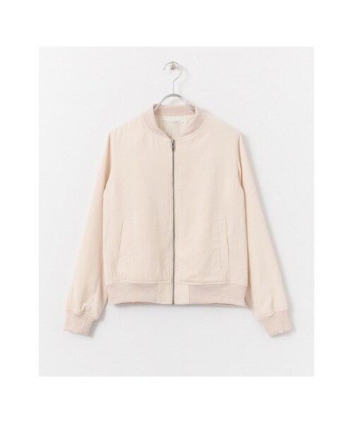 KBF（ケイビーエフ）の「ベーシックブルゾン（ジャケット/アウター・レディース・PINK/BEIGE/BLACK・one）」の3枚目の写真