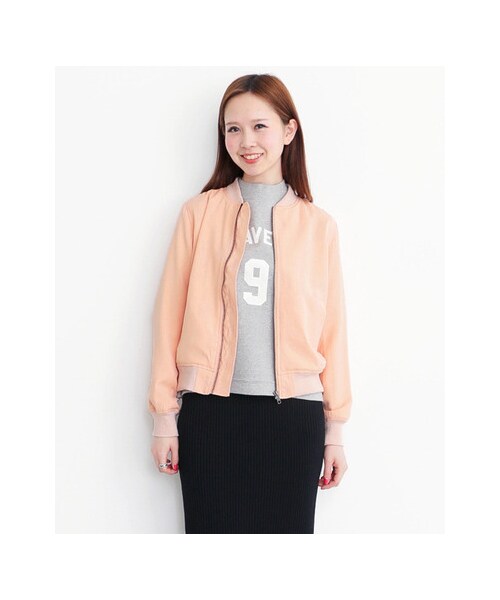 KBF（ケイビーエフ）の「ベーシックブルゾン（ジャケット/アウター・レディース・PINK/BEIGE/BLACK・one）」の7枚目の写真