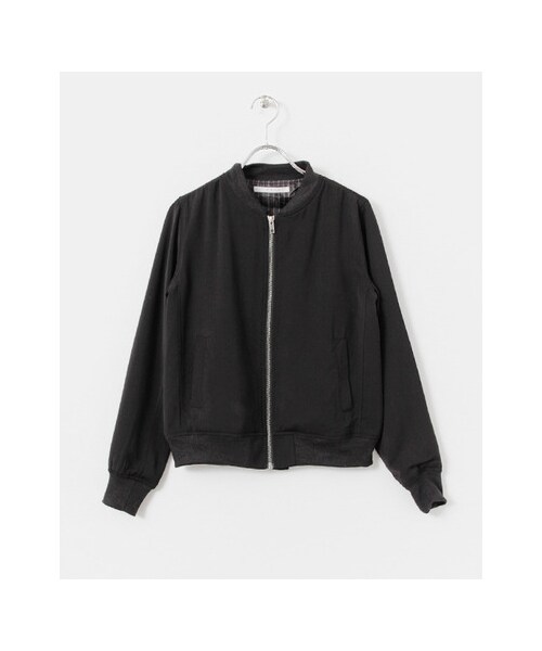 KBF（ケイビーエフ）の「ベーシックブルゾン（ジャケット/アウター・レディース・PINK/BEIGE/BLACK・one）」の2枚目の写真