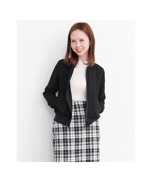 KBF（ケイビーエフ）の「ベーシックブルゾン（ジャケット/アウター・レディース・PINK/BEIGE/BLACK・one）」の5枚目の写真