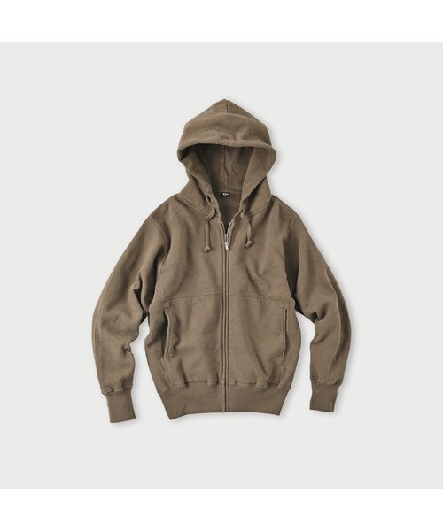 45R☆裏毛の908ジップフーディ/ブラウン♪ 45R（フォーティファイブアール）の「裏毛の908ジップフーディ