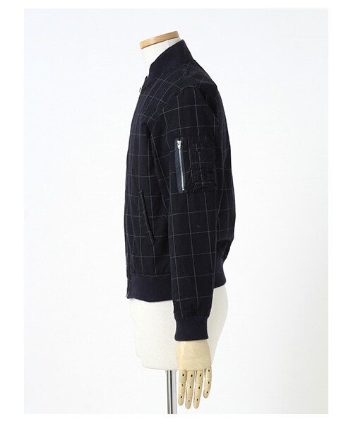 SEVENDAYS=SUNDAY(セブンデイズサンデイ)の「Men's ウィンドペン MA-1(ブルゾン ・メンズ・グレー/ネイビー・S/M/L)」の4枚目の写真