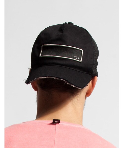 wjk（ダヴルジェイケイ）の「cut-off mesh cap（帽子・メンズ・white x navy/white×black/black x black・F）」の9枚目の写真