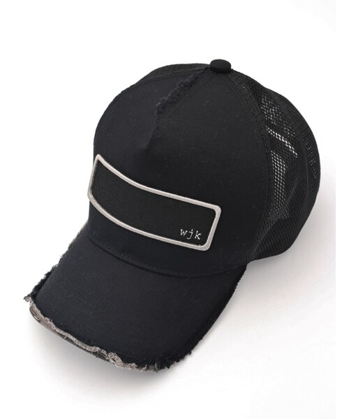 wjk（ダヴルジェイケイ）の「cut-off mesh cap（帽子・メンズ・white x navy/white×black/black x black・F）」の20枚目の写真
