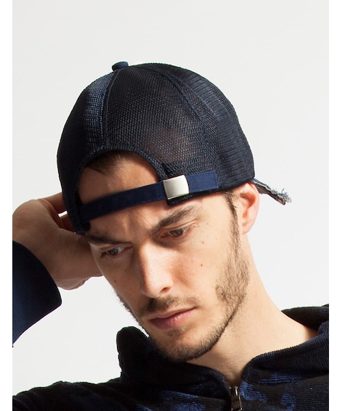 wjk（ダヴルジェイケイ）の「cut-off mesh cap（帽子・メンズ・white x navy/white×black/black x black・F）」の6枚目の写真
