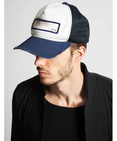 wjk（ダヴルジェイケイ）の「cut-off mesh cap（帽子・メンズ・white x navy/white×black/black x black・F）」の12枚目の写真