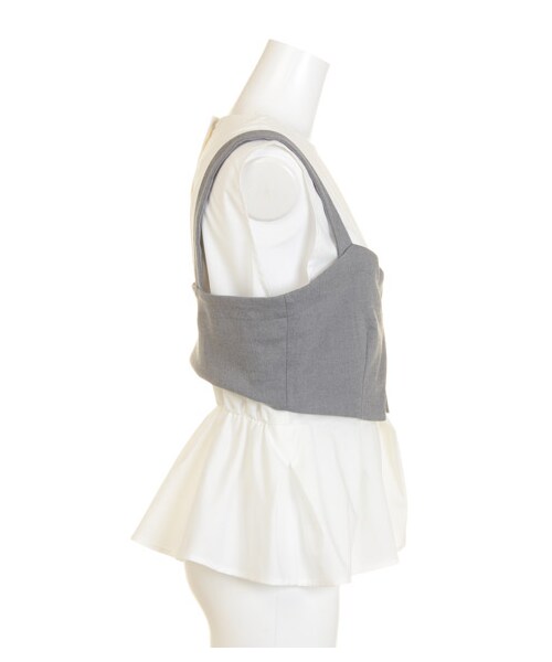 SNIDEL（スナイデル）の「ビスチェコンビトップス（ビスチェ・レディース・WHT/NVY/GRY・0/1）」の6枚目の写真