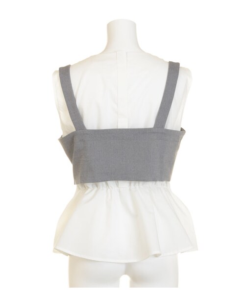 SNIDEL（スナイデル）の「ビスチェコンビトップス（ビスチェ・レディース・WHT/NVY/GRY・0/1）」の5枚目の写真