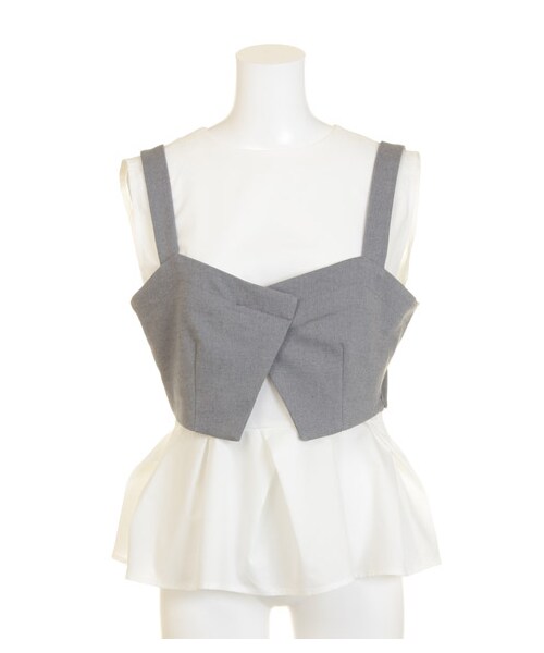 SNIDEL（スナイデル）の「ビスチェコンビトップス（ビスチェ・レディース・WHT/NVY/GRY・0/1）」の3枚目の写真