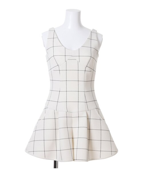 SNIDEL（スナイデル）の「スポーティータンクロンパース（ミニワンピース・レディース・CHECK/LGRY/BLK・1/0）」の4枚目の写真