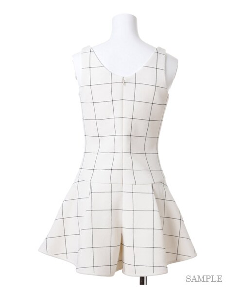 SNIDEL（スナイデル）の「スポーティータンクロンパース（ミニワンピース・レディース・CHECK/LGRY/BLK・1/0）」の5枚目の写真