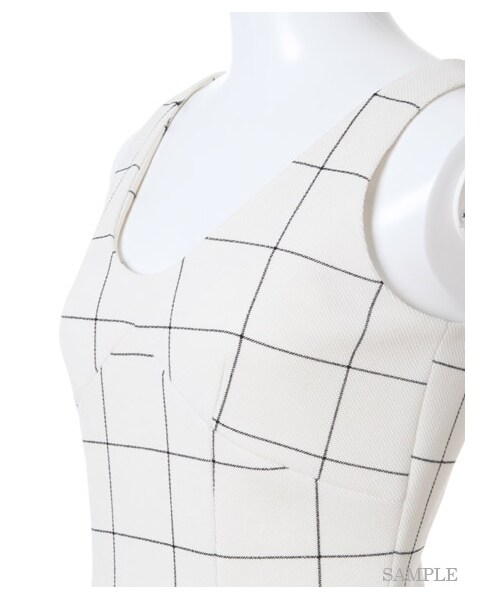 SNIDEL（スナイデル）の「スポーティータンクロンパース（ミニワンピース・レディース・CHECK/LGRY/BLK・1/0）」の7枚目の写真