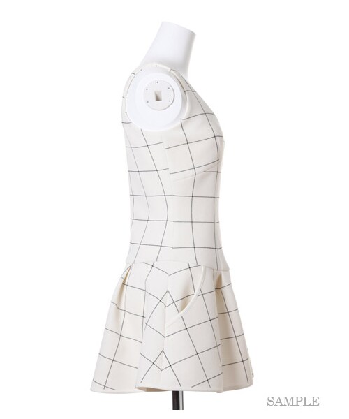 SNIDEL（スナイデル）の「スポーティータンクロンパース（ミニワンピース・レディース・CHECK/LGRY/BLK・1/0）」の6枚目の写真