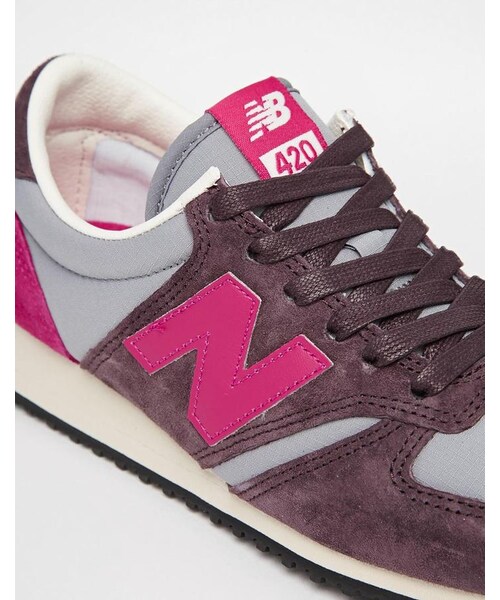 NEW BALANCE（ニューバランス）の「New Balance 420 Burgundy/Pink Trainers（スニーカー・レディース・burgundypink・7.5/4/4.5/5.5/6.5/8.5/9.5）」の4枚目の写真