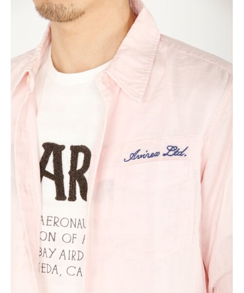 AVIREX（アヴィレックス）の「DS L/S DOUBLE GAUZE（トップス・メンズ・PINK/NAVY/WHITE/SACKS・M/L/XL/XXL）」の20枚目の写真