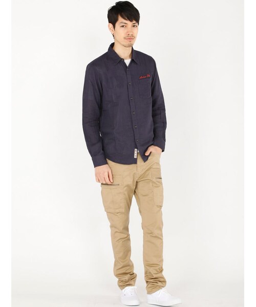 AVIREX（アヴィレックス）の「DS L/S DOUBLE GAUZE（トップス・メンズ・PINK/NAVY/WHITE/SACKS・M/L/XL/XXL）」の17枚目の写真