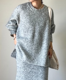 un dix cors（アンディコール）の「《予約》畦編みスリット入りニット（ニット/セーター・レディース）」