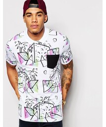 asos | ASOS Polo Shirt With All Over Print And Contrast Pockets(ポロシャツ)