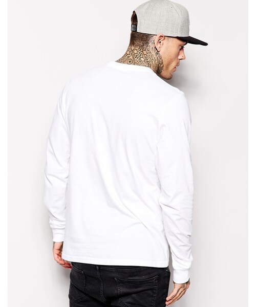 Carhartt（カーハート）の「Carhartt Long Sleeve College T-Shirt（Tシャツ/カットソー・メンズ・whiteblack・M-Chest 38-40"/XL-Chest 42-44"/L-Chest 40-42"/S-Chest 36-38"）」の4枚目の写真