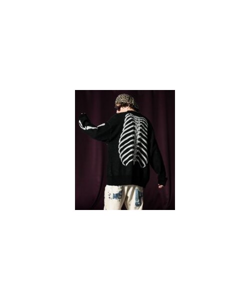 glamb（グラム）の「GB0124/KNT01 : Skeleton Cardigan / スケルトンカーディガン（その他・メンズ・Black/Red・M/L）」の10枚目の写真