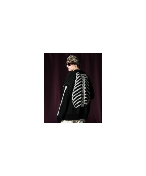 glamb（グラム）の「GB0124/KNT01 : Skeleton Cardigan / スケルトンカーディガン（その他・メンズ・Black/Red・M/L）」の9枚目の写真