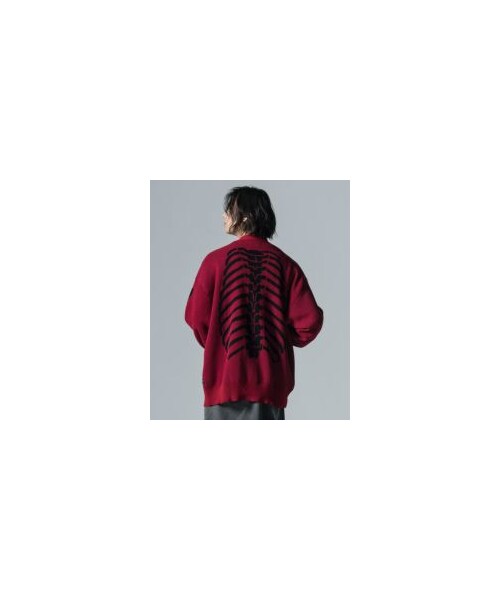 glamb（グラム）の「GB0124/KNT01 : Skeleton Cardigan / スケルトンカーディガン（その他・メンズ・Black/Red・M/L）」の4枚目の写真
