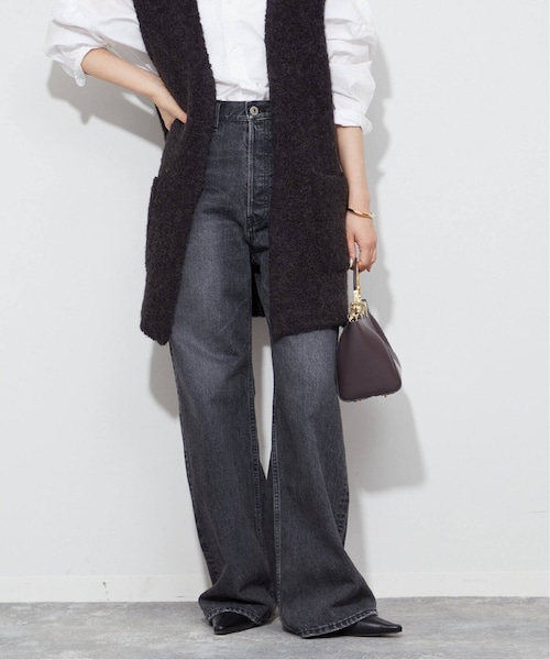 plage DENIM SEMI FLARED パンツ グレー Plage DENIM SEMI FLARED パンツ グレー 34