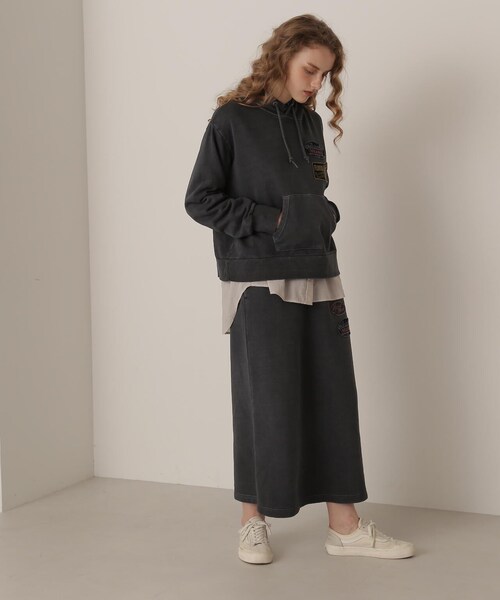 AVIREX（アヴィレックス）の「【先行予約 12月中旬-12月下旬入荷予定】FADE WASH WAPPEN SKIRT/フェイドウォッシュ ワッペンスカート（スカート・ブラック/ブルー/サンド・F）」の10枚目の写真