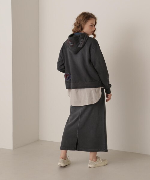 AVIREX（アヴィレックス）の「【先行予約 12月中旬-12月下旬入荷予定】FADE WASH WAPPEN SKIRT/フェイドウォッシュ ワッペンスカート（スカート・ブラック/ブルー/サンド・F）」の12枚目の写真