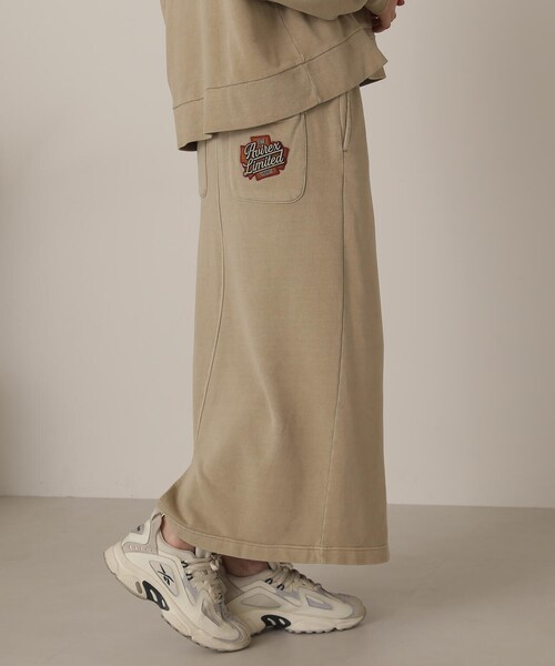 AVIREX（アヴィレックス）の「【先行予約 12月中旬-12月下旬入荷予定】FADE WASH WAPPEN SKIRT/フェイドウォッシュ ワッペンスカート（スカート・ブラック/ブルー/サンド・F）」の4枚目の写真