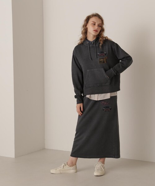 AVIREX（アヴィレックス）の「【先行予約 12月中旬-12月下旬入荷予定】FADE WASH WAPPEN SKIRT/フェイドウォッシュ ワッペンスカート（スカート・ブラック/ブルー/サンド・F）」の11枚目の写真
