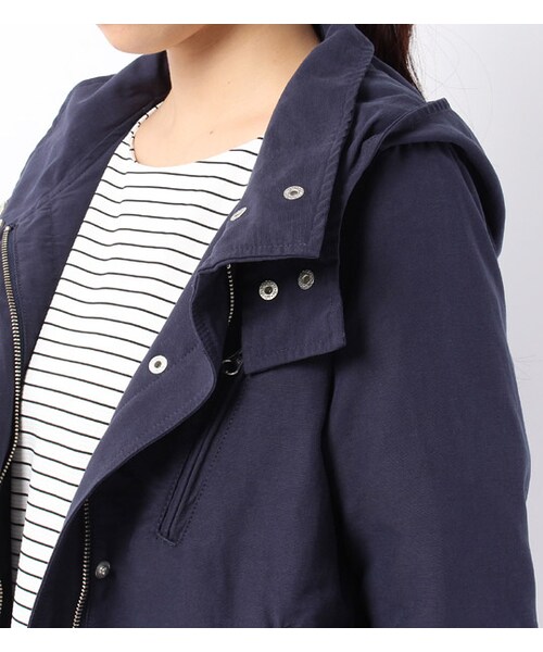 mysty woman（ミスティウーマン）の「フード付き比翼ジップアップブルゾン（ジャケット/アウター・レディース・グレー/ピンク/ライトグリーン/ネイビー・M）」の7枚目の写真