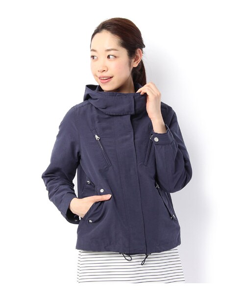 mysty woman（ミスティウーマン）の「フード付き比翼ジップアップブルゾン（ジャケット/アウター・レディース・グレー/ピンク/ライトグリーン/ネイビー・M）」の13枚目の写真