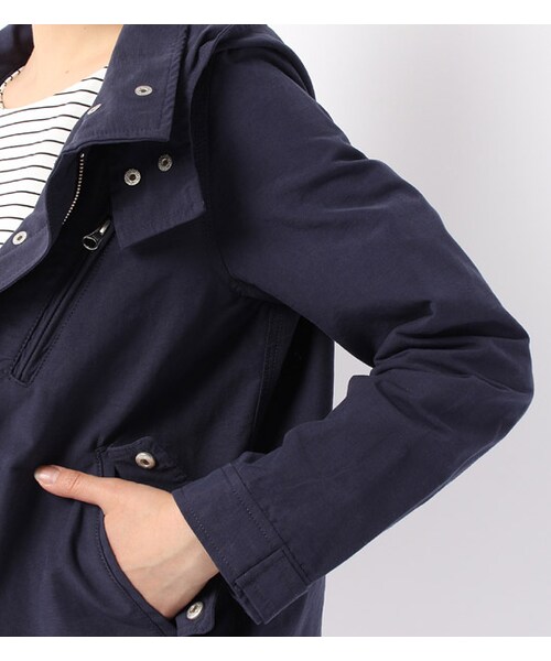 mysty woman（ミスティウーマン）の「フード付き比翼ジップアップブルゾン（ジャケット/アウター・レディース・グレー/ピンク/ライトグリーン/ネイビー・M）」の9枚目の写真