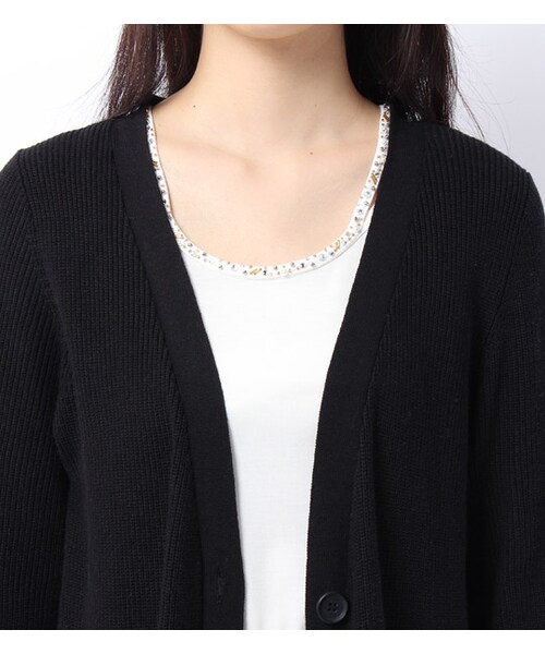 mysty woman(ミスティウーマン)の「裾スリット入りロングカーディガン(トップス・レディース・トップグレー/ネイビー/ブラック)」の7枚目の写真