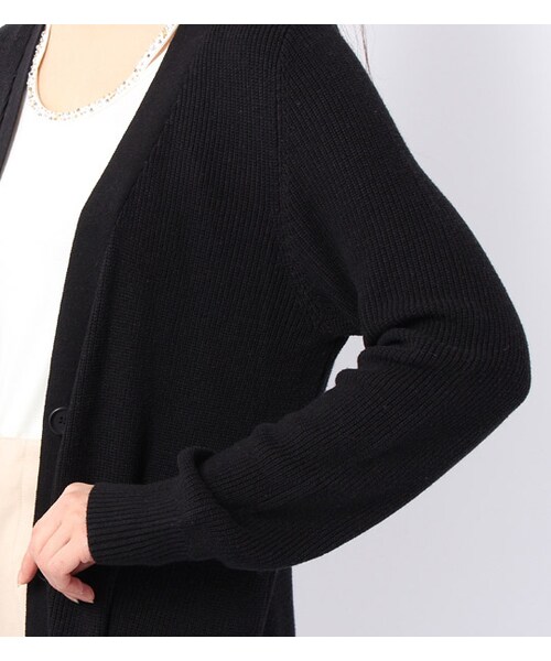 mysty woman(ミスティウーマン)の「裾スリット入りロングカーディガン(トップス・レディース・トップグレー/ネイビー/ブラック)」の8枚目の写真