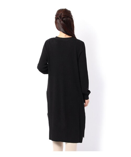 mysty woman(ミスティウーマン)の「裾スリット入りロングカーディガン(トップス・レディース・トップグレー/ネイビー/ブラック)」の4枚目の写真